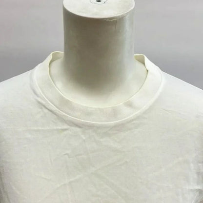Prada T-Shirt Short Sleeve Cotton Back Triangle Logo White Crew Neck Ilk NP S — view 5