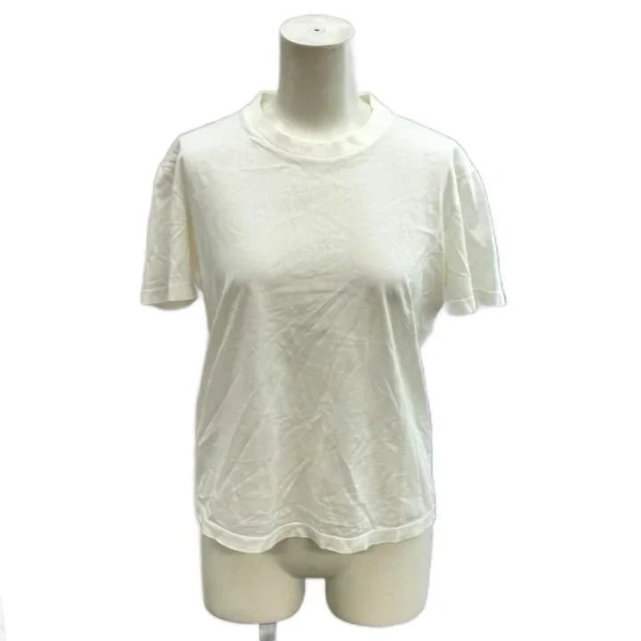 Prada T-Shirt Short Sleeve Cotton Back Triangle Logo White Crew Neck Ilk NP S