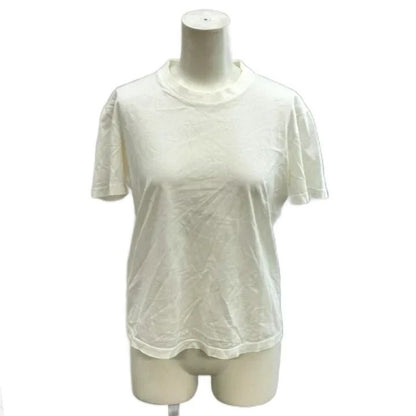 Prada T-Shirt Short Sleeve Cotton Back Triangle Logo White Crew Neck Ilk NP S