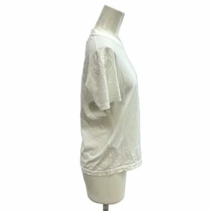 Prada T-Shirt Short Sleeve Cotton Back Triangle Logo White Crew Neck Ilk NP S — view 3