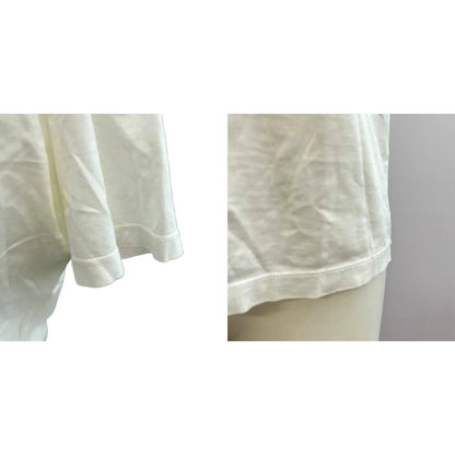 Prada T-Shirt Short Sleeve Cotton Back Triangle Logo White Crew Neck Ilk NP S — view 6