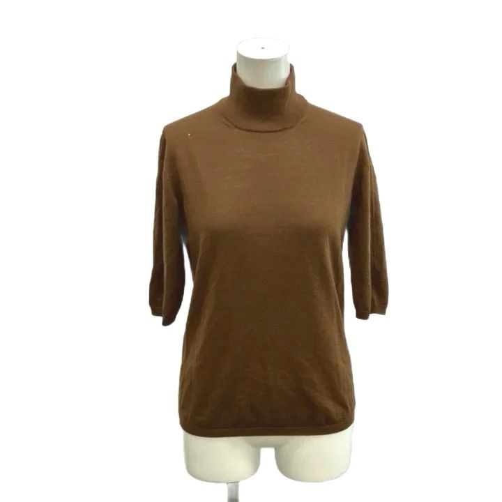 Max Mara Knit Sweater Camel High Neck Half Sleeve NP