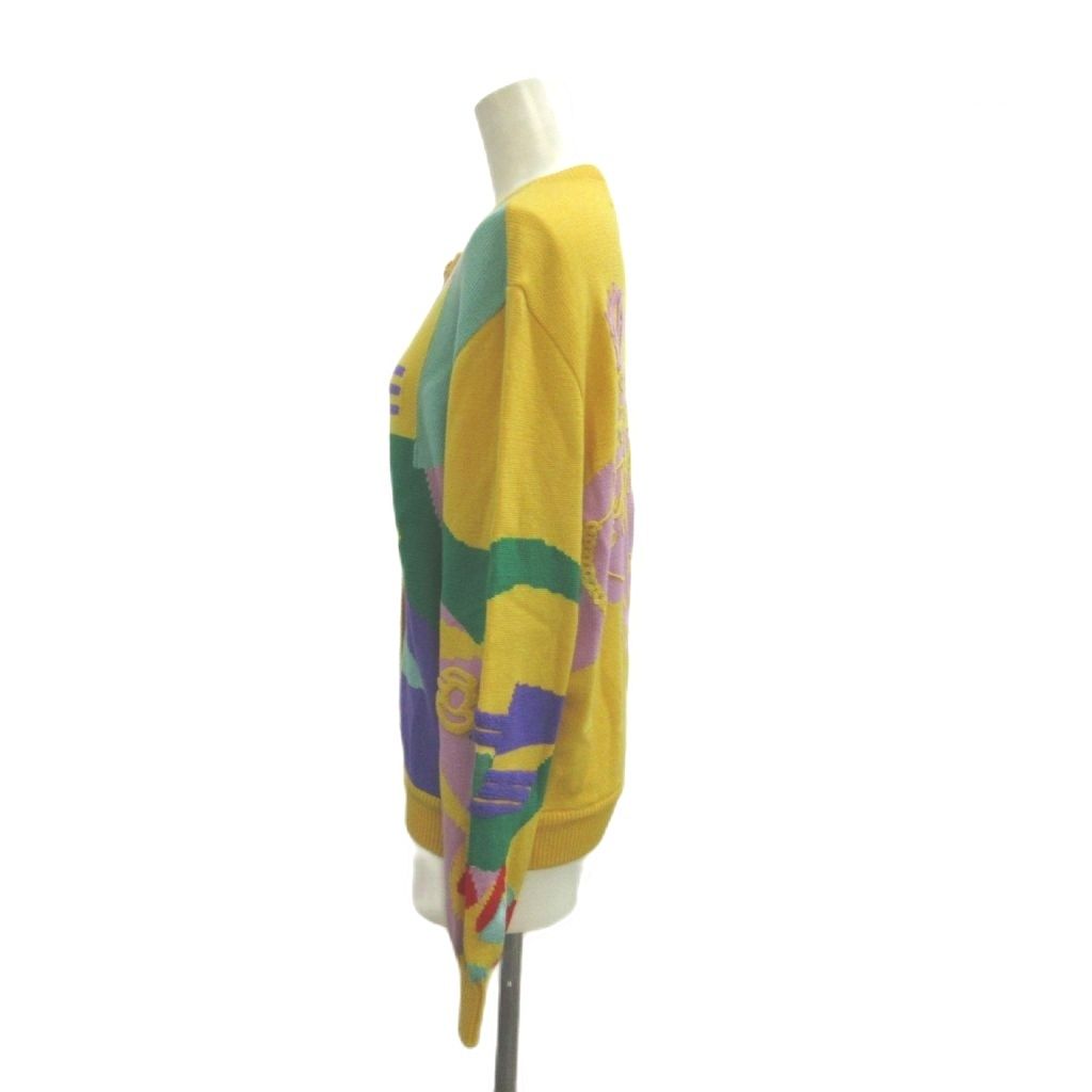 Versace Gianni Set Knit Cardigan Pencil Skirt Wool Yellow Green Medusa Color 42 — view 4