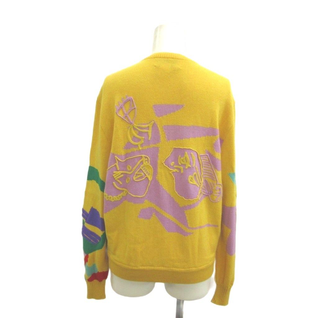 Versace Gianni Set Knit Cardigan Pencil Skirt Wool Yellow Green Medusa Color 42 — view 3