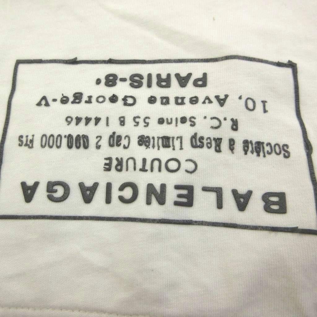 Balenciaga T-Shirt Back Print White Off Crew Neck Short Sleeve Top YU XL — view 4