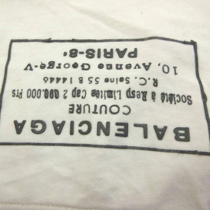 Balenciaga T-Shirt Back Print White Off Crew Neck Short Sleeve Top YU XL — view 4