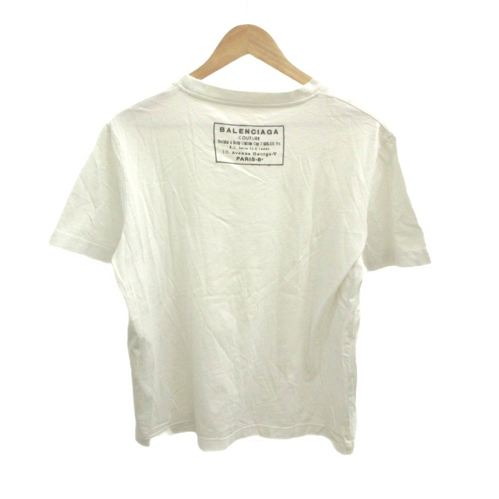 Balenciaga T-Shirt Back Print White Off Crew Neck Short Sleeve Top YU XL — view 2