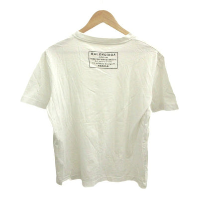Balenciaga T-Shirt Back Print White Off Crew Neck Short Sleeve Top YU XL — view 2