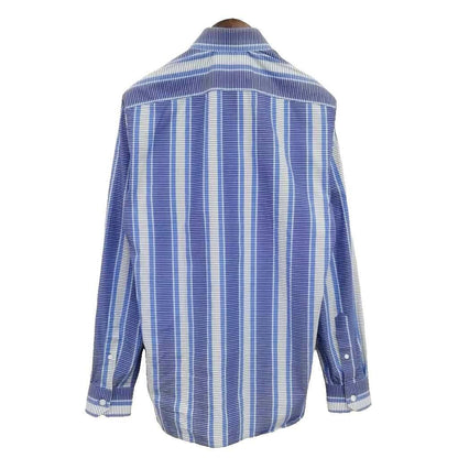 Louis Vuitton Bp6 9 Striped Shirt Dress LV Logo Embroidery Navy Blue XS — view 3