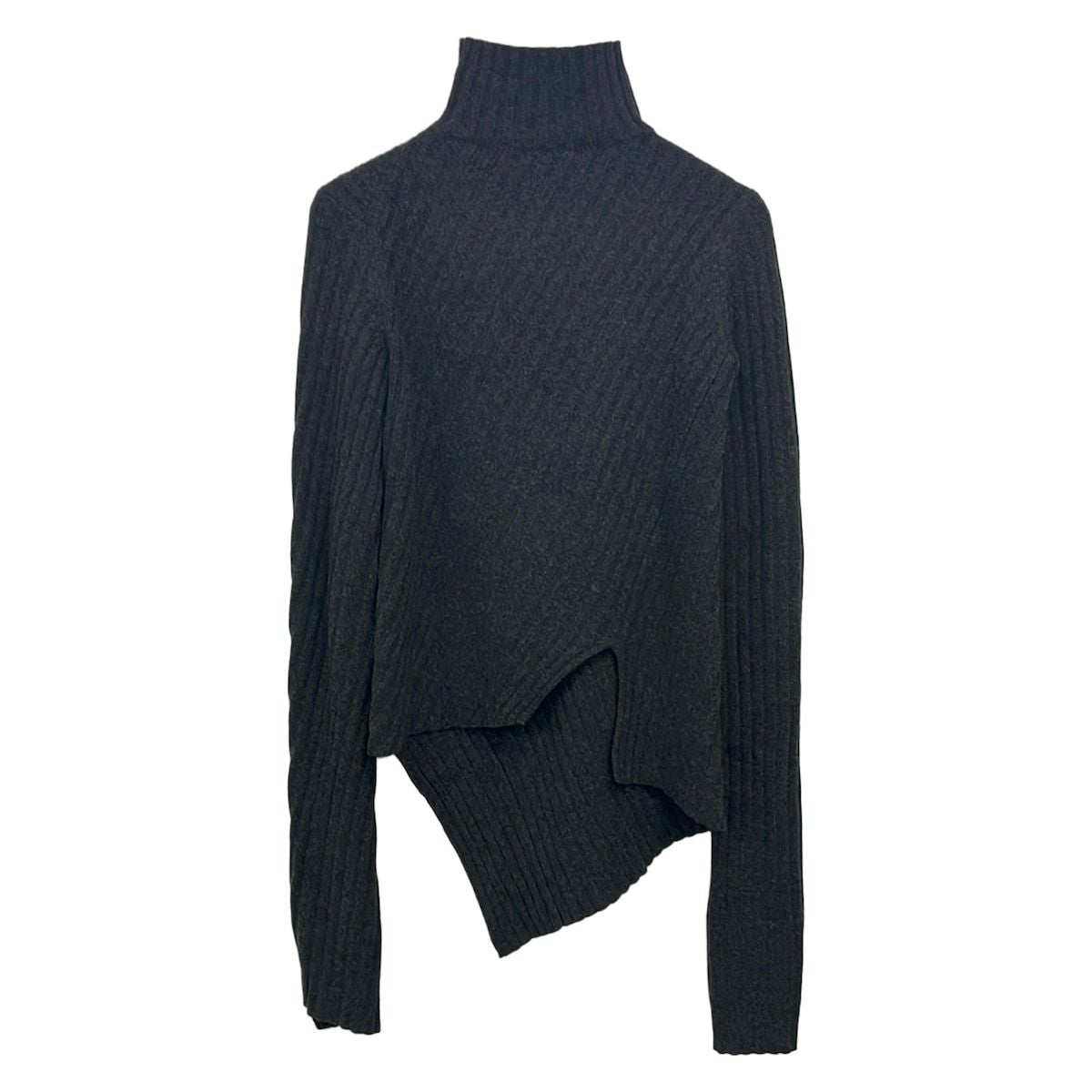 Celine Long Sleeve Sweater Dark Gray High Neck Asymmetric Design S — view 2