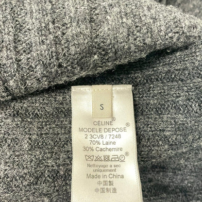 Celine Long Sleeve Sweater Dark Gray High Neck Asymmetric Design S — view 5