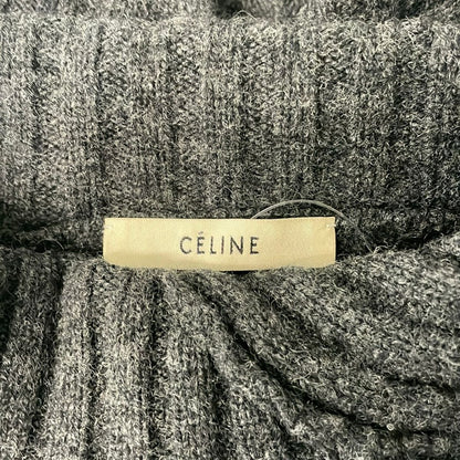Celine Long Sleeve Sweater Dark Gray High Neck Asymmetric Design S — view 3