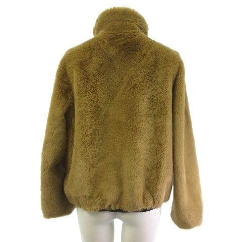 Moncler Adoxe Fleece Jacket Reversible Nylon Stand Collar Brown Black 0 — view 3
