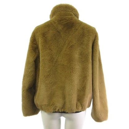 Moncler Adoxe Fleece Jacket Reversible Nylon Stand Collar Brown Black 0 — view 3