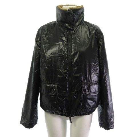 Moncler Adoxe Fleece Jacket Reversible Nylon Stand Collar Brown Black 0 — view 5