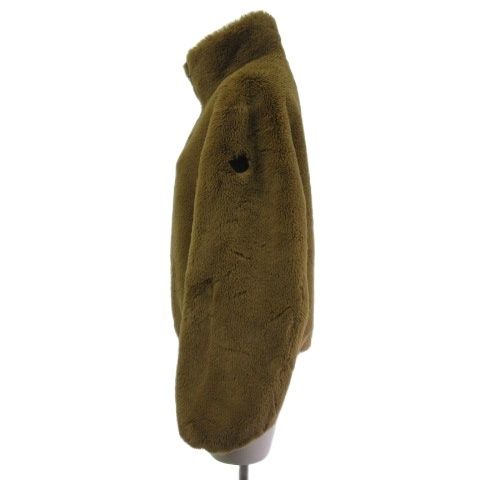 Moncler Adoxe Fleece Jacket Reversible Nylon Stand Collar Brown Black 0 — view 2
