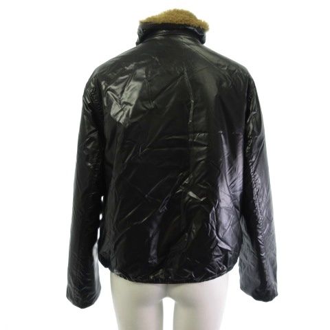 Moncler Adoxe Fleece Jacket Reversible Nylon Stand Collar Brown Black 0 — view 6