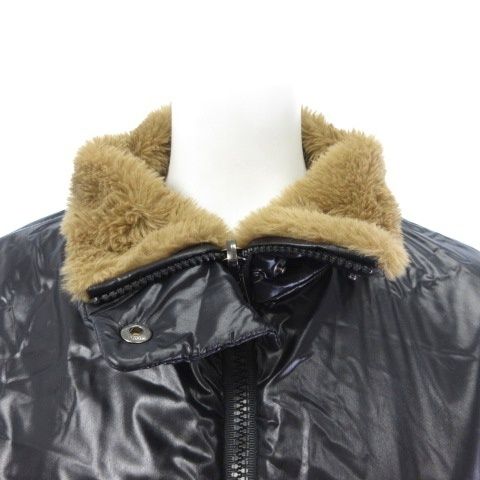 Moncler Adoxe Fleece Jacket Reversible Nylon Stand Collar Brown Black 0 — view 7