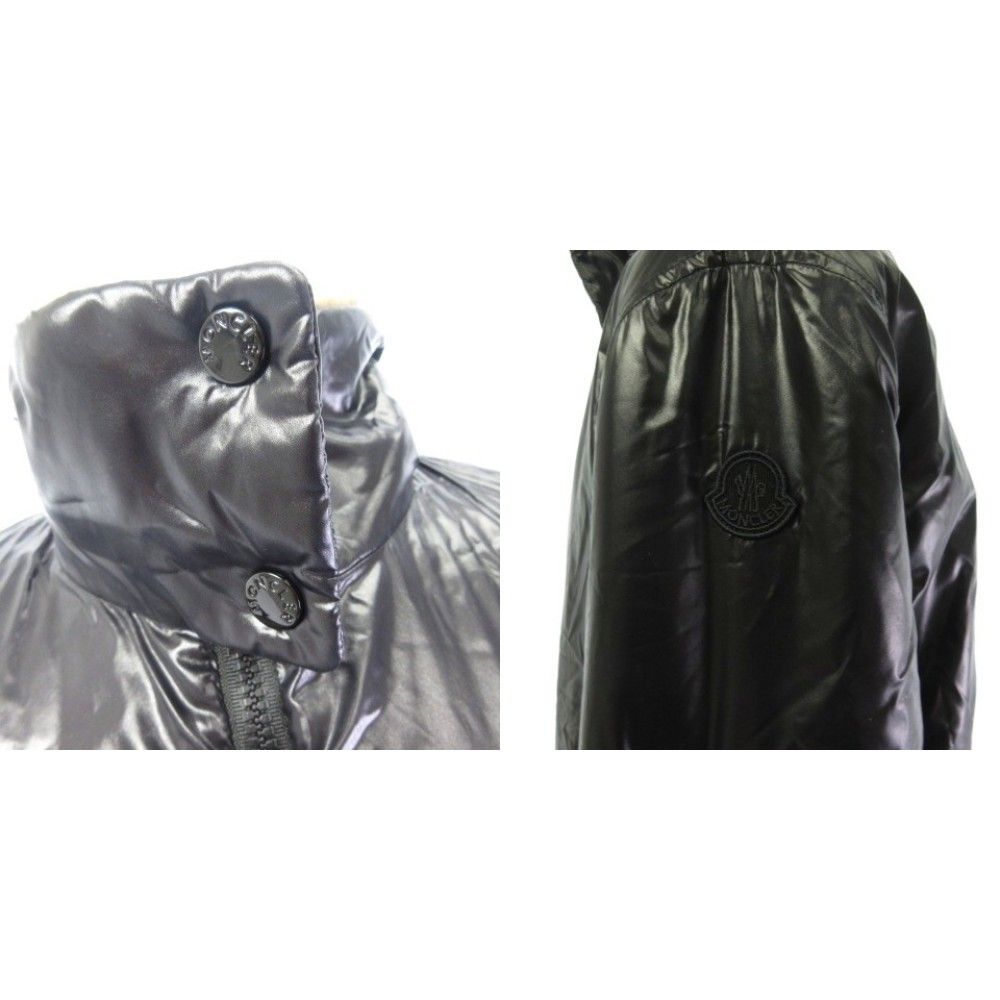 Moncler Adoxe Fleece Jacket Reversible Nylon Stand Collar Brown Black 0 — view 8