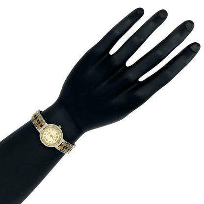 Hermes Vintage Clipper Stainless Quartz Watch Wrist Silver Gold — view 2