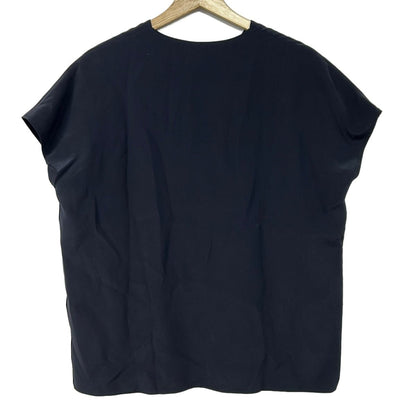 Hermes Short Sleeve Top S Dark Navy Silk 34 — view 2