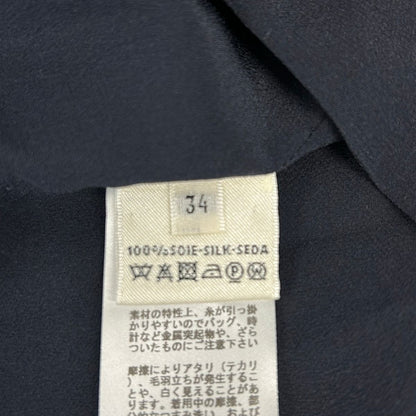 Hermes Short Sleeve Top S Dark Navy Silk 34 — view 4