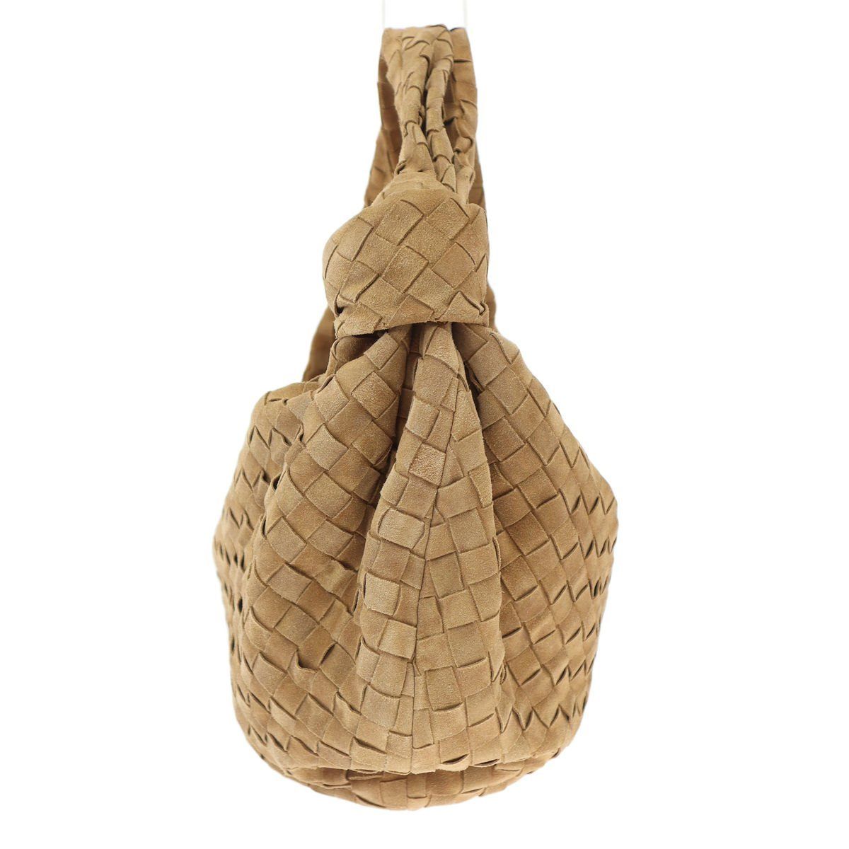 Bottega Veneta Medium Jodie Bag Suede Intrecciato Bag Camel Brown — view 3
