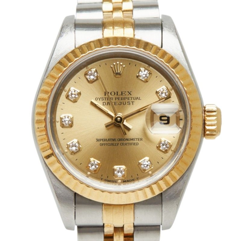 Rolex Watch Gold Silver 18k Yellow Stainless Steel Diamond