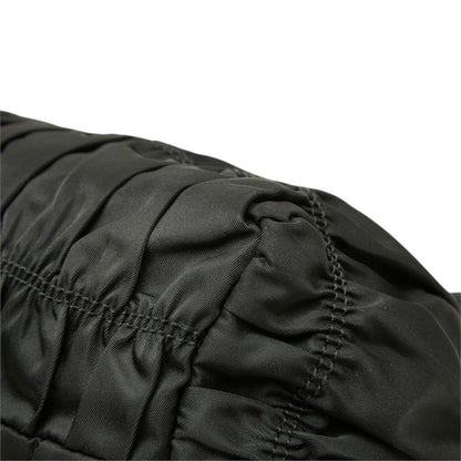 Prada Gathered Handbag Black Nylon Leather — view 4