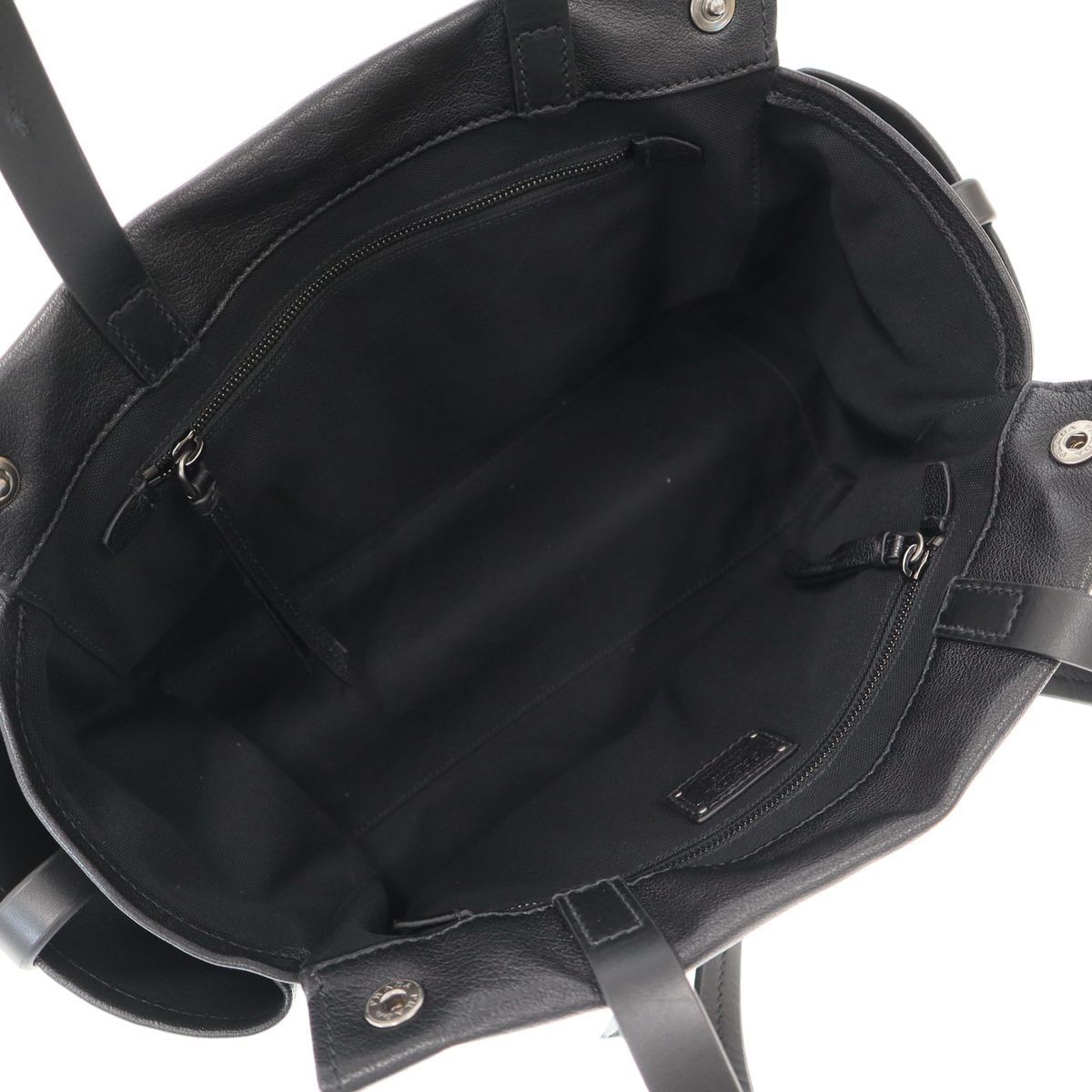 Prada Route Large Leather Tote Bag Black — view 6