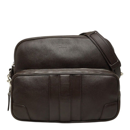 Gucci Crossbody Shoulder Bag Dark Brown Leather