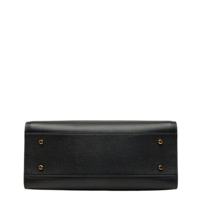 Versace Virtus 2-Way Shoulder Bag Black Leather — view 3