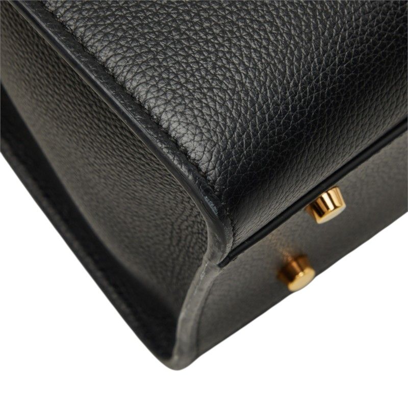 Versace Virtus 2-Way Shoulder Bag Black Leather — view 7