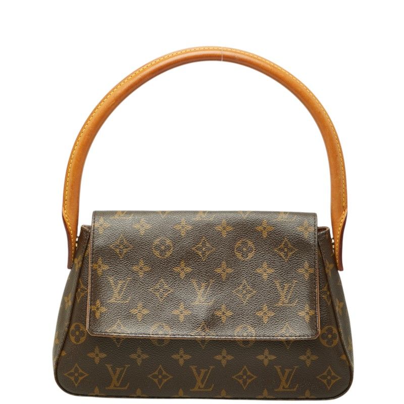Louis Vuitton Monogram Mini Looping Shoulder Bag Brown Leather