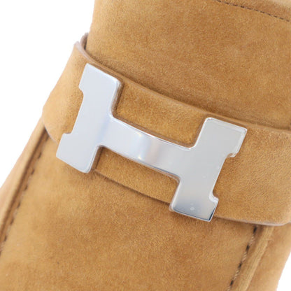 Hermes Flore 60 Flor Suede Leather Shearling Sandals Camel Brown — view 7