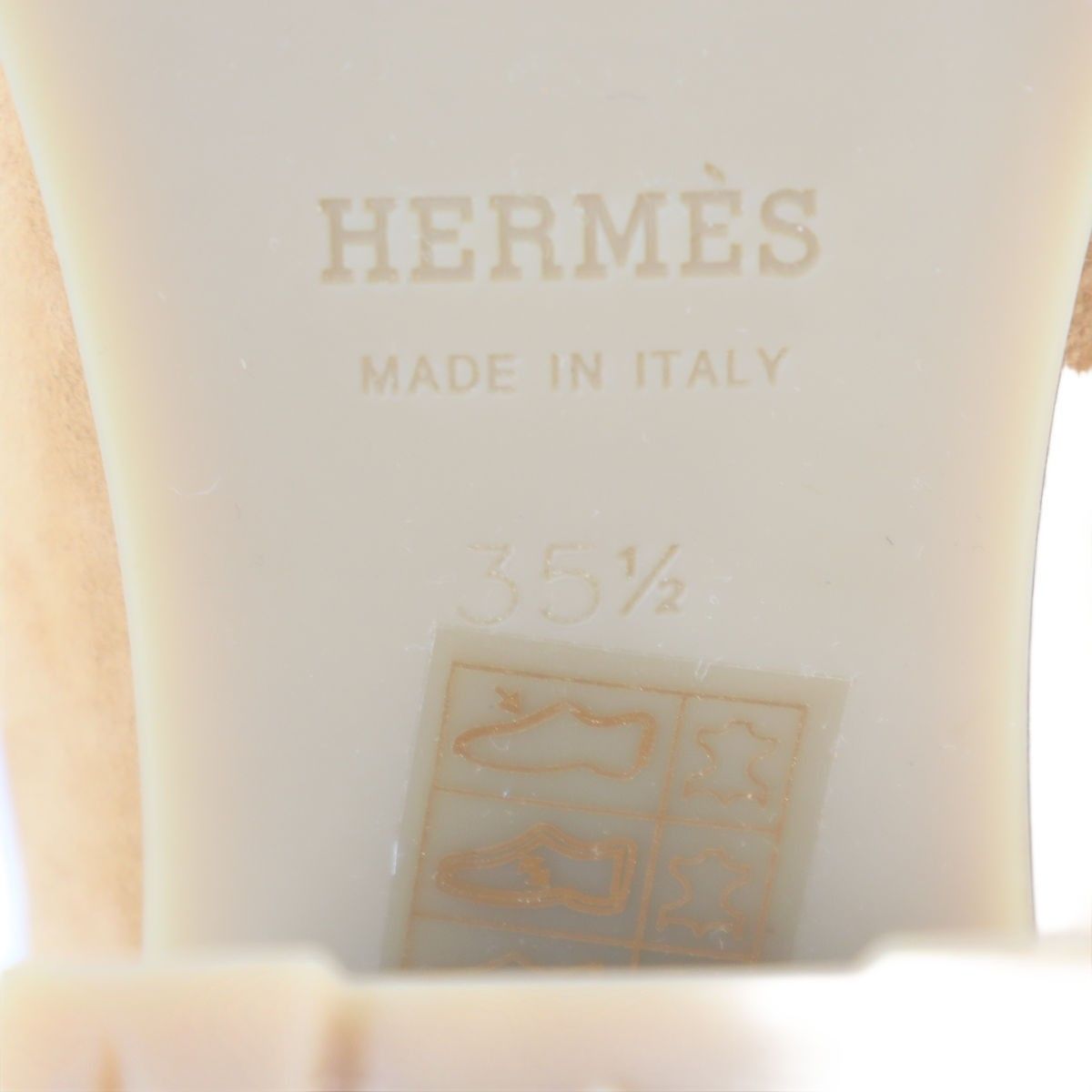 Hermes Flore 60 Flor Suede Leather Shearling Sandals Camel Brown — view 6