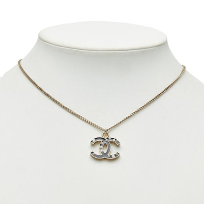 Chanel CC Logo Chain Pendant 07 Black Gold Plated Faux Pearl Rhinestone — view 7