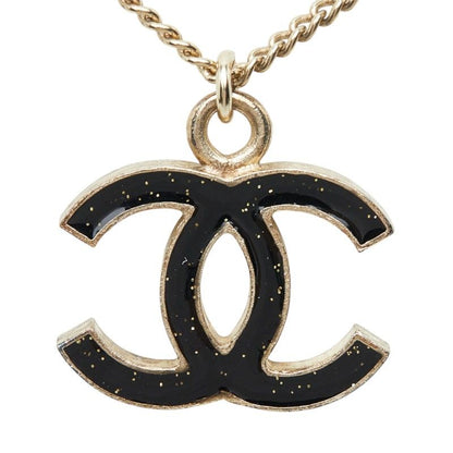 Chanel CC Logo Chain Pendant 07 Black Gold Plated Faux Pearl Rhinestone — view 3