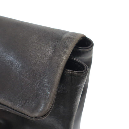Prada Buckle Strap Leather Handbag Black — view 8