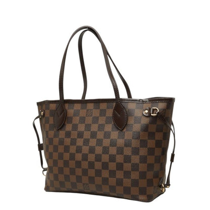 Louis Vuitton Damier Neverfull PM Tote Bag Brown Leather — view 2