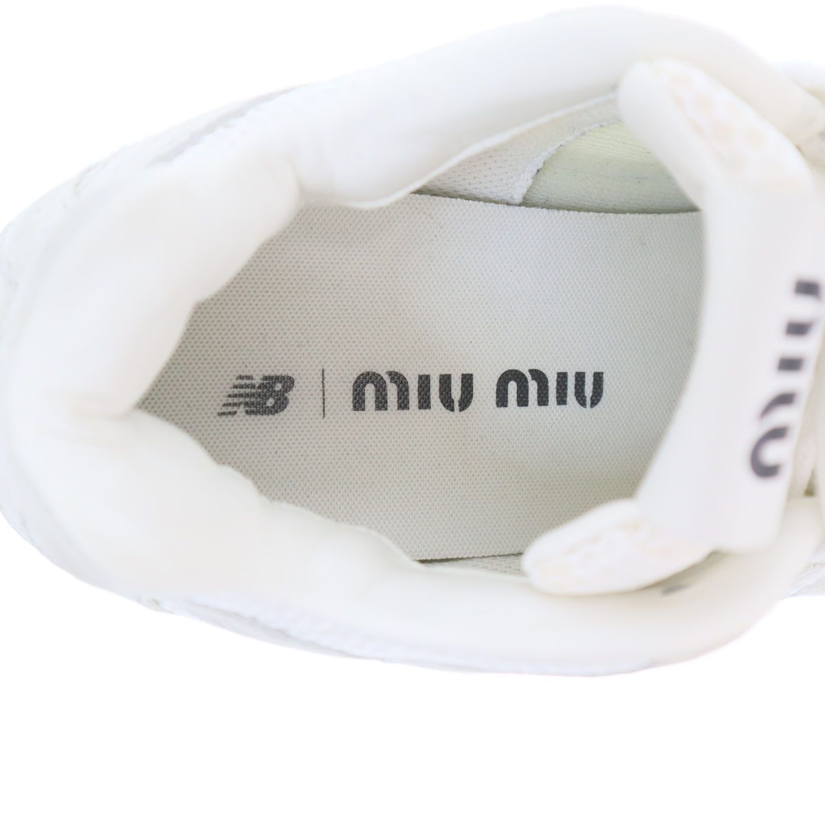 Miu Miu New Balance Suede Mesh Sneakers White — view 5