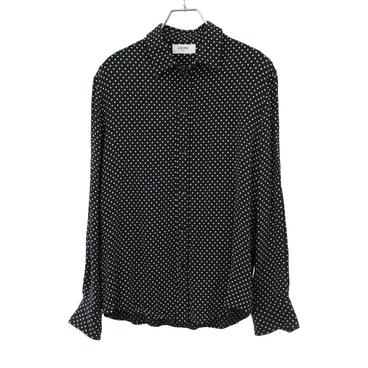 Celine Rayon Dot Shirt Black 41