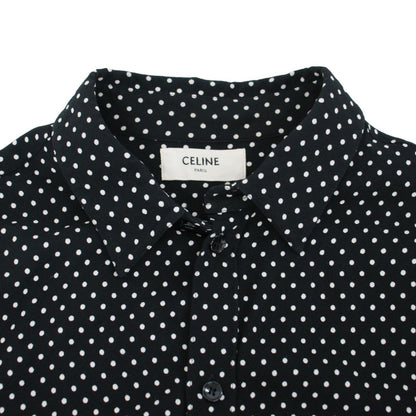 Celine Rayon Dot Shirt Black 41 — view 3