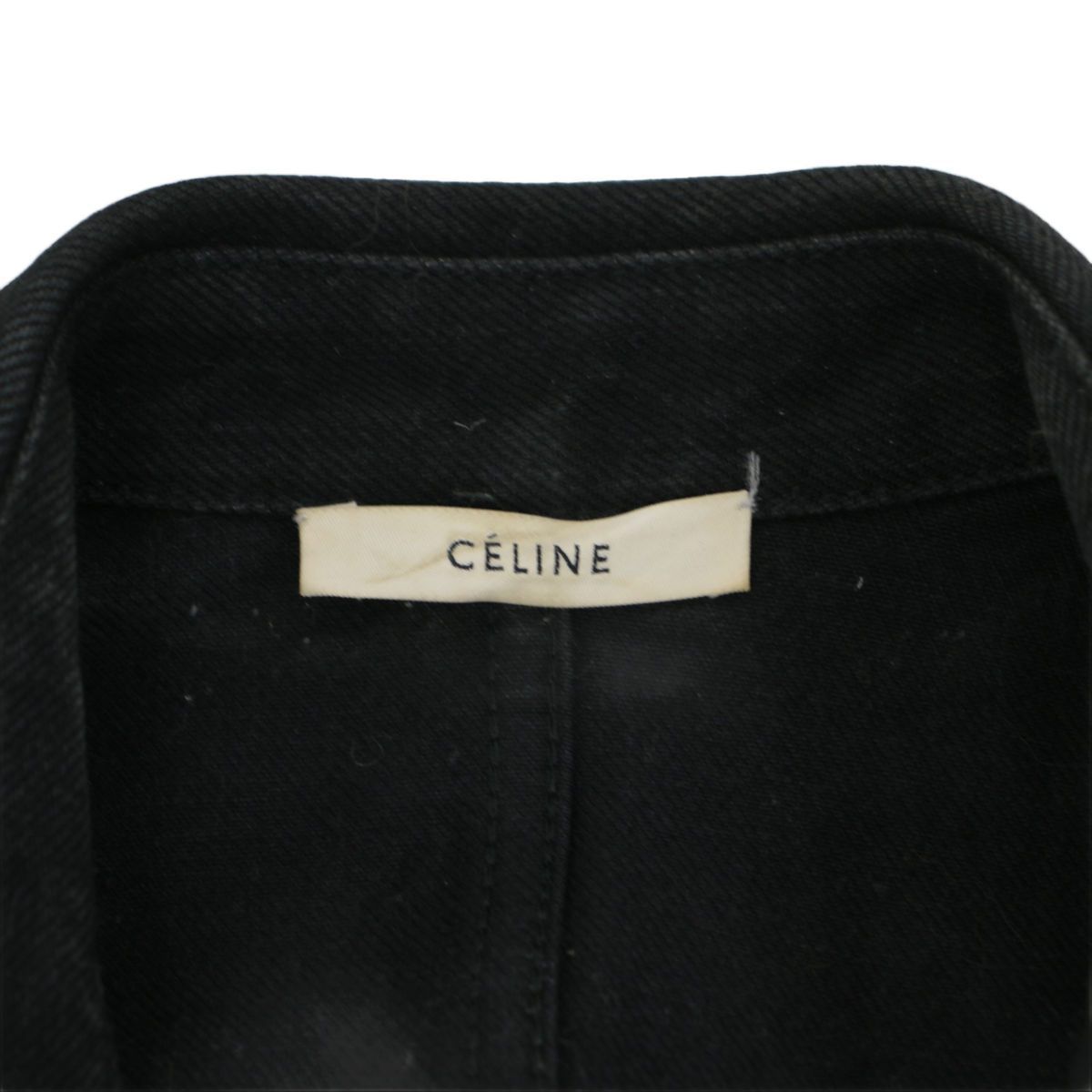 Celine by Phoebe Philo Cut Off Belted Denim Dress 2 Black 36 — view 3