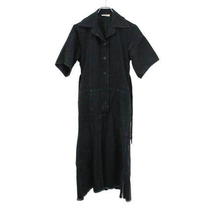 Celine by Phoebe Philo Cut Off Belted Denim Dress 2 Black 36