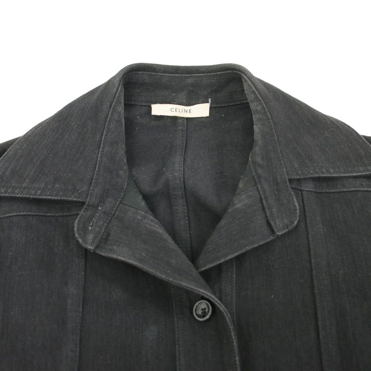 Celine by Phoebe Philo Cut Off Belted Denim Dress 2 Black 36 — view 4