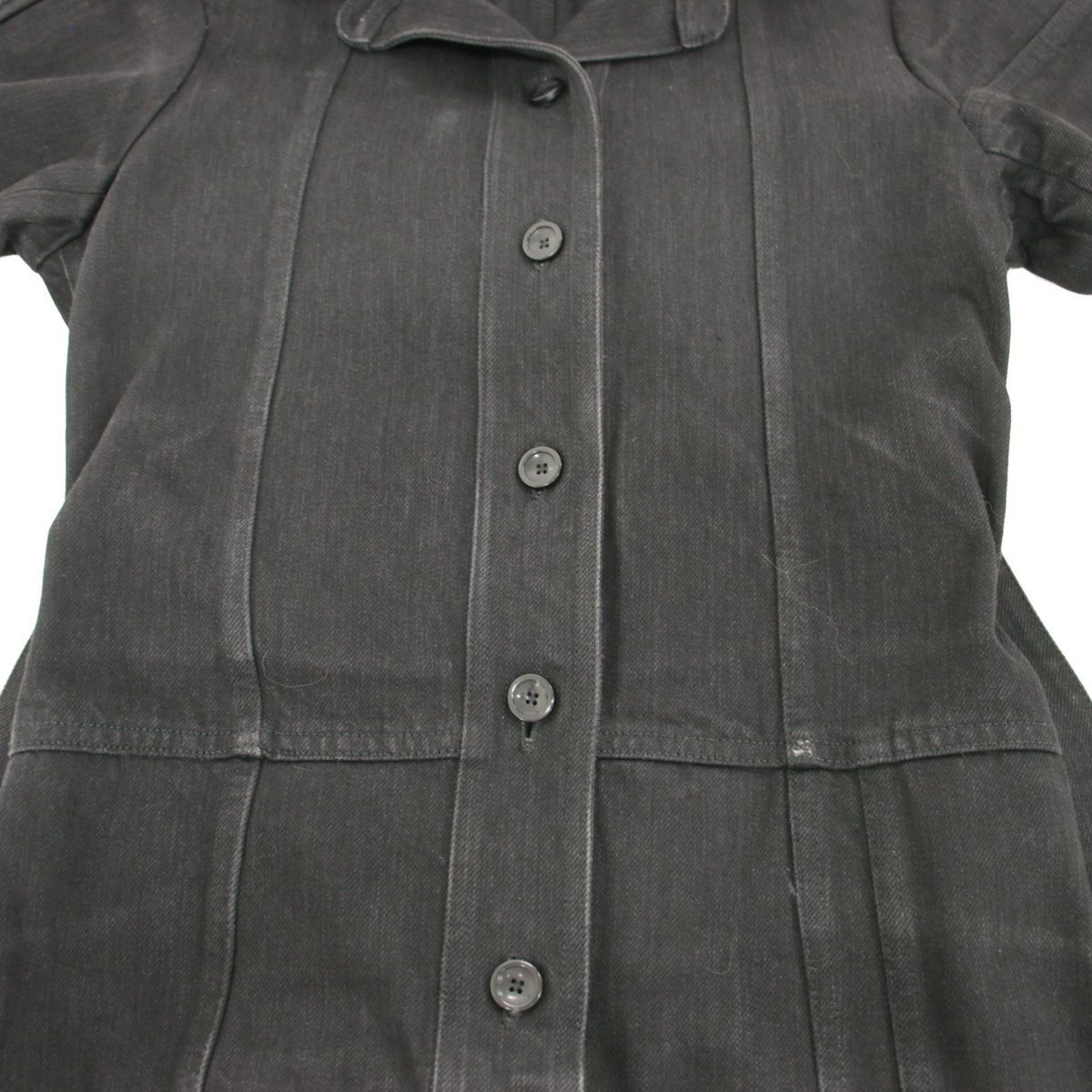 Celine by Phoebe Philo Cut Off Belted Denim Dress 2 Black 36 — view 6