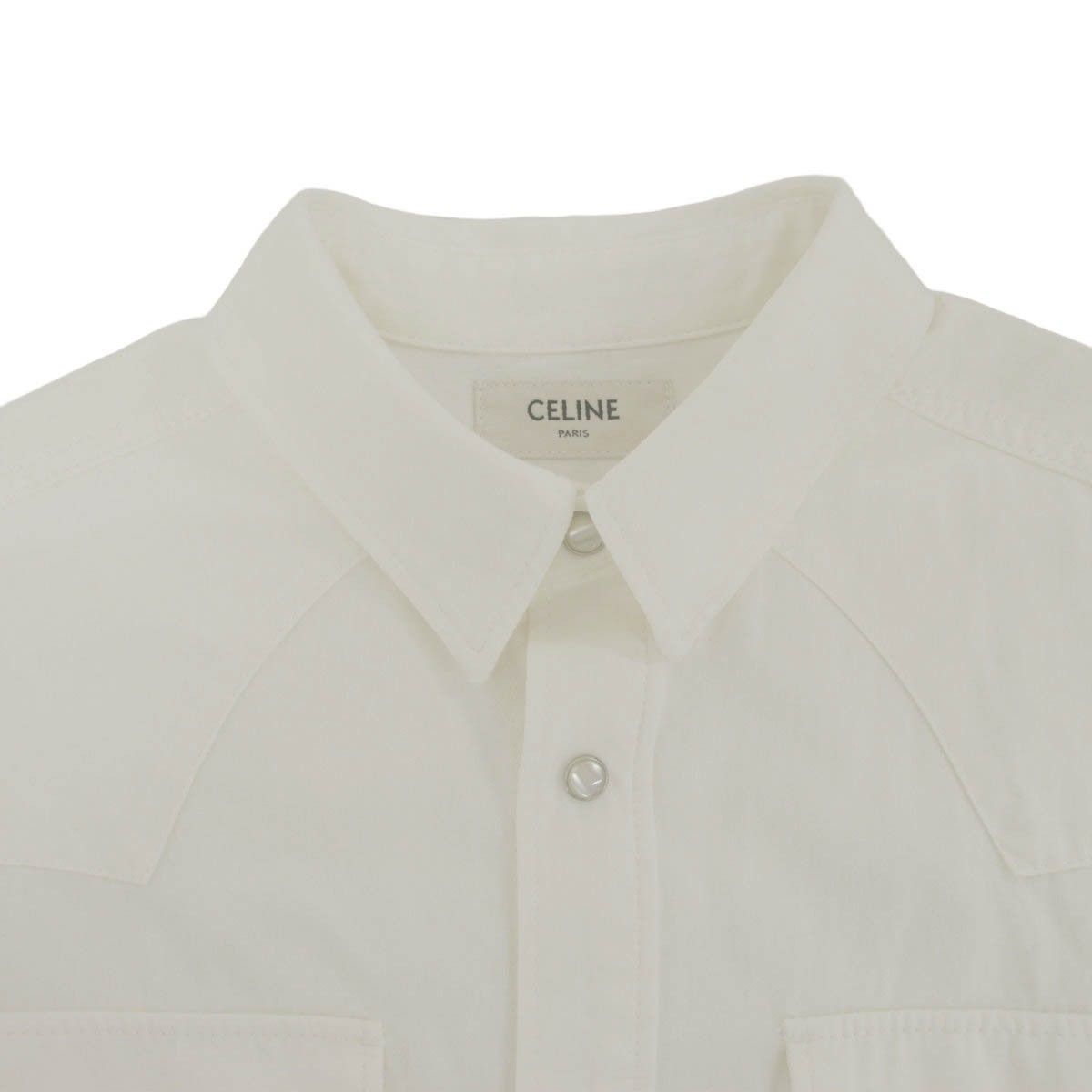 Celine Cotton Western Shirt White XS — view 3