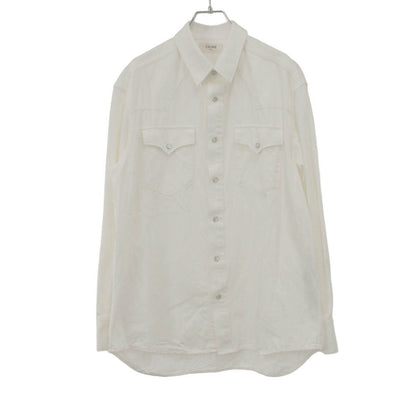 Celine Cotton Western Shirt White XS