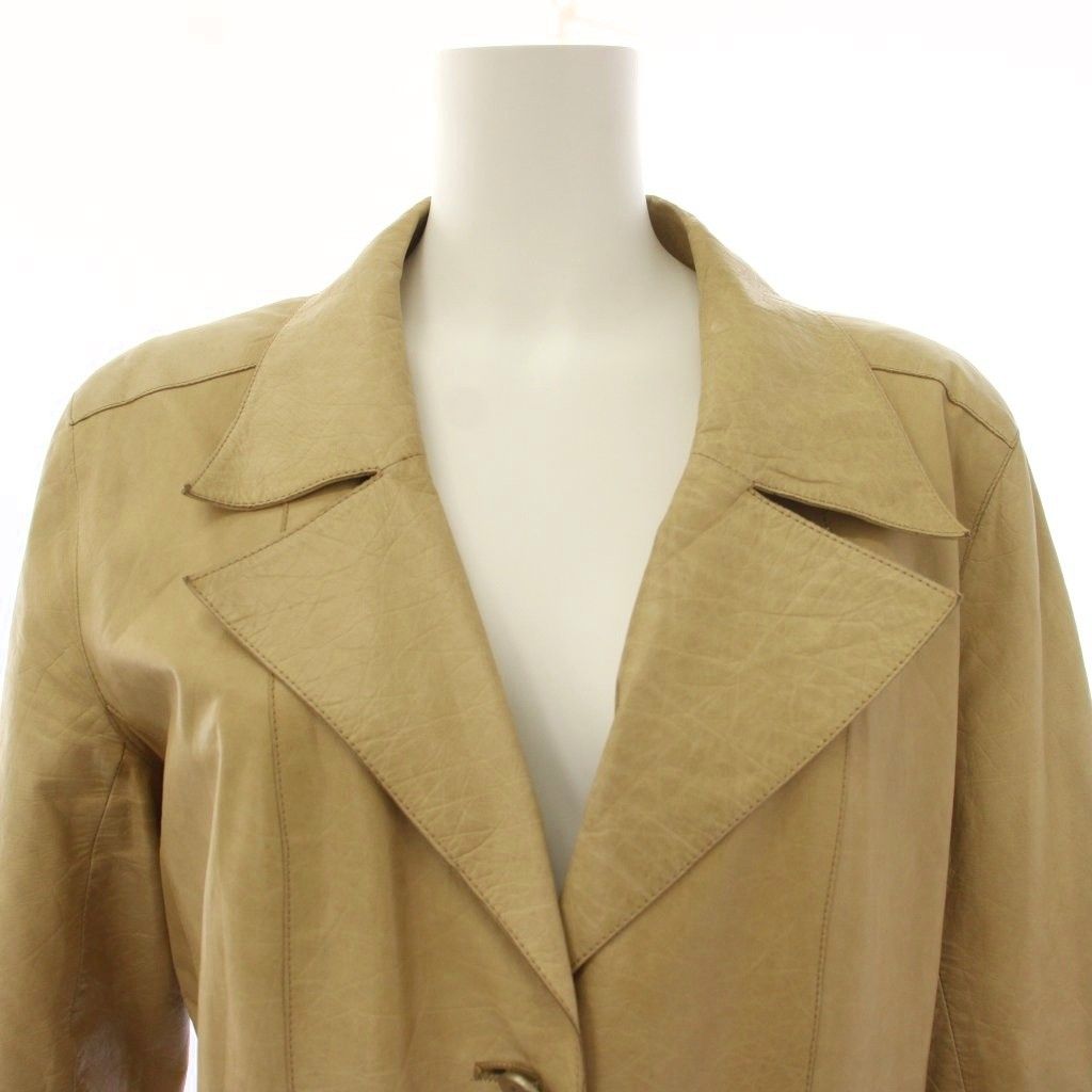 Chanel CC Logo Calfskin Leather Chesterfield Long with Belt 42 Beige — view 6
